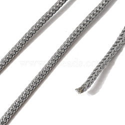 Braided Stainless Steel Cord, for DIY Craft, Textured Round, Dark Gray, 3mm, about 32.81 Feet(10m)/Roll(STAS-D382-01C)