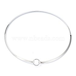 Non-Tarnish 304 Stainless Steel Necklaces, Ring, Stainless Steel Color, Inner Diameter: 5.55 inch(14.1cm), 4mm(NJEW-Z039-01P)