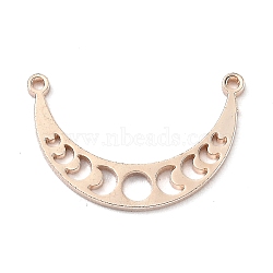 10Pcs 304 Stainless Steel Links, Moon Phase Links, Mooon, Rose Gold, 21.5x14x1mm, Hole: 1mm(STAS-SZ0002-05RG)