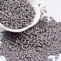 Baking Paint Glass Seed Beads, Peanut, Dark Gray, 2x4.5x2mm, Hole: 0.8~0.9mm, about 15000pcs/pound(SEED-A033-05C)