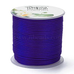 Polyester Braided Cords, for Jewelry Making Beading Crafting, Blue, 1.5mm, about 21.87 yards(20m)/roll(OCOR-I006-A05-35)