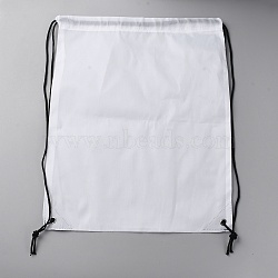 Polyester Storage Pouches, Rectangle Drawstring Bags, White, 42x34x0.55cm(ABAG-WH0040-04)