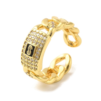 Brass Micro Pave Cubic Zirconia Rings, Real 18K Gold Plated, 7mm, Inner Diameter: 17mm