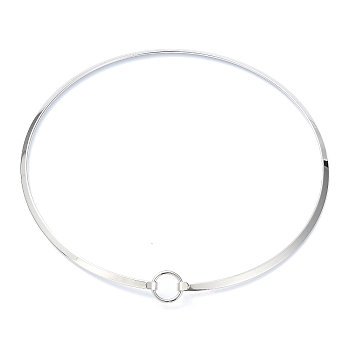 Non-Tarnish 304 Stainless Steel Necklaces, Ring, Stainless Steel Color, Inner Diameter: 5.55 inch(14.1cm), 4mm