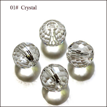 Imitation Austrian Crystal Beads, Grade AAA, Faceted, Round, Clear, 6mm, Hole: 0.7~0.9mm