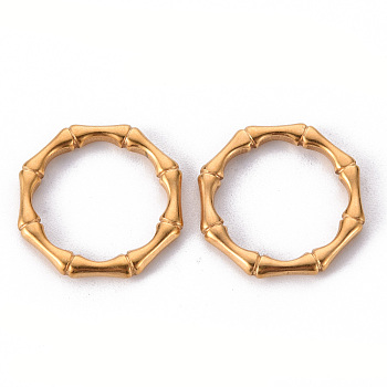 304 Stainless Steel Linking Rings, Octagon Ring, Golden, 20.5x19.5x2.5mm, Inner Diameter: 15mm