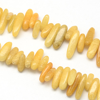 Natural Topaz Jade Stone Bead Strands, Chip, 13~22x6~9x4~9mm, Hole: 1mm, about 60pcs/strand, 15.7 inch