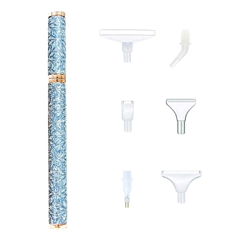 6-Style Head Plastic Diamond Painting Point Drill Pen, Diamond Painting Tools, Sky Blue, 60x220x15mm