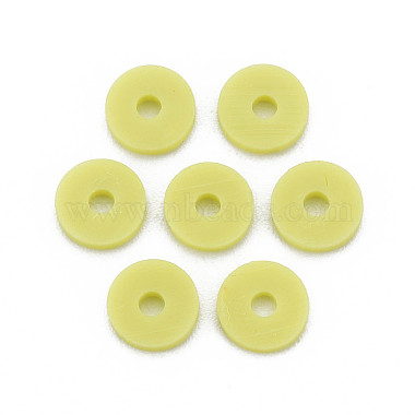 Green Yellow Disc Polymer Clay Beads