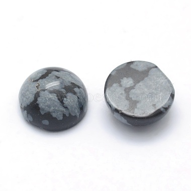 Natural Snowflake Obsidian Cabochons(G-P393-R55-4MM)-2