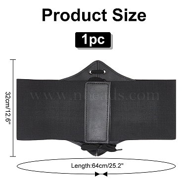 WADORN 1Pc PU Leather Wide Elastic Corset Belts(AJEW-WR0002-01B)-2