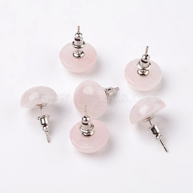 Half Round Dome Natural & Synthetic Mixed Stone Stud Earrings(EJEW-L171-M)-3