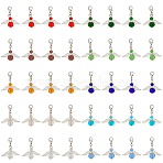 Glass Pendant Decoration, with Alloy Lobster Claw Clasps, Angel, Mixed Color, 35mm, 40pcs/set(HJEW-AN00003)