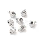 Brass Beads, Cadmium Free & Lead Free, Long-Lasting Plated, Flat Round, Platinum, 3.2x2.7mm, Hole: 1~1.3mm(KK-P001-52P)