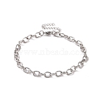 Non-Tarnish 304 Stainless Steel Cable Chain Bracelet for Men Women, Stainless Steel Color, 9-1/8 inch(23cm), Link: 8x6x1.2mm(BJEW-E031-01P-03)