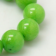 Natural Mashan Jade Round Beads Strands, Dyed, Light Green, 12mm, Hole: 1mm, about 34pcs/strand, 15.7 inch(X-G-D263-12mm-XS17)