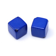 Opaque Acrylic Beads, Cube, Blue, 8x8x8mm, Hole: 1mm, about 880pcs/500g(SACR-R712-7)