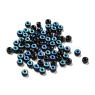 Glass Seed Beads, AB Color, Rondelle, Cyan, 4x3mm, Hole: 1.2mm,  20g/bag(GLAA-Q096-01S)