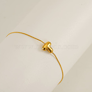 304 Stainless Steel Serpentine Chain Bracelets, Chunk Letter Link Bracelets for Women, Real 18K Gold Plated, Letter T, 6.50 inch(16.5cm), letter: 7~8.5x6~10.5mm(BJEW-H608-01G-T)