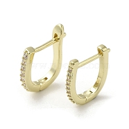 Brass Micro Pave Cubic Zirconia Arch Hoop Earring, Long-Lasting Plated, Golden, 14x2mm(EJEW-C082-02A-G)