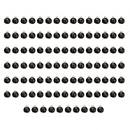 Alloy Enamel Pendants, Flat Round with Constellation, Light Gold, Black, Scorpio, 15x12x2mm, Hole: 1.5mm, 100pcs/Box(ENAM-SZ0001-28C-L)