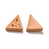 Opaque Resin Imitation Food Decoden Cabochons, Triangle Cake, Saddle Brown, 20x30x12.5mm(RESI-B015-09)