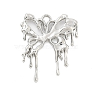 Rack Plating Alloy Pendants, Butterfly, Platinum, 35x26.5x3mm, Hole: 2.5mm(FIND-Z054-11P)