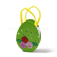 Non-woven Fabrics Easter Egg Candy Bag, with Handles, Gift Bag Party Favors for Kids Boys Girls, Yellow Green, 22.5x12x6.3cm(ABAG-P010-A04)