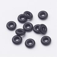 Black Rubber O Rings, Donut Spacer Beads, Fit European Clip Stopper Beads, about 6mm in diameter, 1.9mm thick, 2.2mm inner diameter(X-NFC002-1)