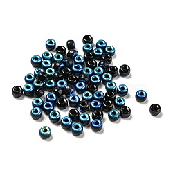 Glass Seed Beads, AB Color, Rondelle, Cyan, 4x3mm, Hole: 1.2mm,  20g/bag(GLAA-Q096-01S)