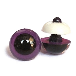 ABS Plastic Craft Doll Eyes, Stuffed Toy Eyes, Safety Eyes, with Spacer, Half Round, Purple, 12mm(PW-WG51419-15)