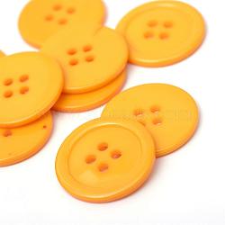 4-Hole Plastic Buttons, Flat Round, Gold, 22x2mm, Hole: 2mm(BUTT-R034-052A)
