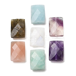 Natural Mixed Gemstone Beads, Rectangle, Faceted, 14~14.5x10~10.5x5.5~6mm, Hole: 1.2~1.4mm(GG-C001-01)