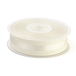 Polyester Grosgrain Ribbon, Floral White, 1 inch(25mm), 100yards/roll(91.44m/roll)(OCOR-P013-815-25mm)