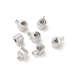 Brass Beads, Cadmium Free & Lead Free, Long-Lasting Plated, Flat Round, Platinum, 3.2x2.7mm, Hole: 1~1.3mm(KK-P001-52P)
