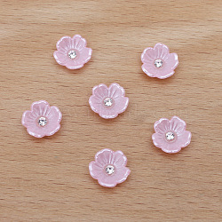 Resin Cabochons, Flower, Misty Rose, 11mm(PW-WG18849-06)