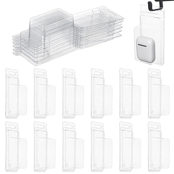 Transparent Plastic Clamshell Packaging Boxes, Lid Hinged Containers, Rectangle, Clear, 12x6.1x3.2cm