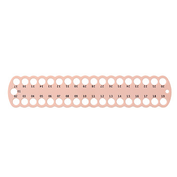 Plastic Cross Stitch Thread Holder, Embroidery Floss Organizer, Winding Plate, Sewing Accessories Board with 37 Holes, Dark Salmon, 60x300mm
