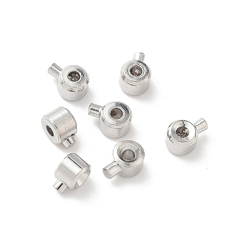 Brass Beads, Cadmium Free & Lead Free, Long-Lasting Plated, Flat Round, Platinum, 3.2x2.7mm, Hole: 1~1.3mm