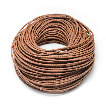 Leather Braided Cord, Peru, 4mm, about 54.68 yards(50m)/bundle