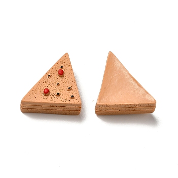 Opaque Resin Imitation Food Decoden Cabochons, Triangle Cake, Saddle Brown, 20x30x12.5mm