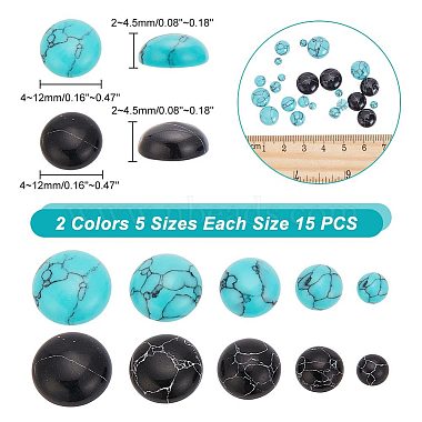 150Pcs 10 Styles Synthetic Turquoise Cabochons(TURQ-AR0001-23)-2