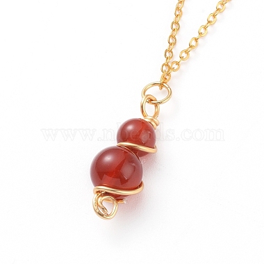 Natural Gemstone Pendant Necklace & Dangle Earrings Jewelry Sets(SJEW-JS01060)-4