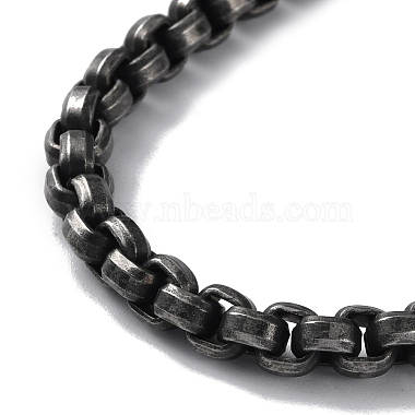 chapado iónico (ip) 304 collares de cadena de caja de acero inoxidable(NJEW-P288-04AS)-3