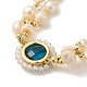 Natural Pearl Beaded Double Layer Multi-strand Bracelet(BJEW-C051-53G)-2