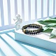2Pcs 2 Style Natural Serpentine/Green Lace & Lava Rock Round Beaded Stretch Bracelets Set with Column Synthetic Hematite(BJEW-JB07575)-2