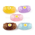 Printed Opaque Resin Cabochons, Imitation Food, Banana, Mixed Color, 31x17x14.5mm(RE-CBAF00C-06)