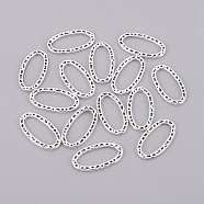 Alloy Oval Linking Rings, Tibetan Style,  Cadmium Free & Nickel Free & Lead Free, Antique Silver, 23x13x1mm, about 1045pcs/1000g(TIBE-2828-AS-NR)