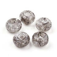 Transparent Crackle Acrylic Beads, Large Hole Beads, Rondelle, Light Grey, 14x8mm, Hole: 5.5mm, about 510pcs/500g(MACR-E025-30J)
