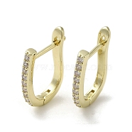 Brass Micro Pave Cubic Zirconia Arch Hoop Earring, Long-Lasting Plated, Golden, 16x2mm(EJEW-C082-02C-G)